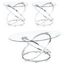 Warren 3-piece Occasional Set Chrome and Clear - Furniture Now (CA)