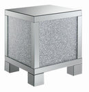 Gillian Square End Table Silver and Clear Mirror - Furniture Now (CA)