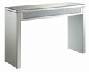 Gillian Rectangular Sofa Table Silver and Clear Mirror - Furniture Now (CA)