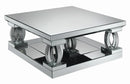 Amalia Square Coffee Table with Lower Shelf Clear Mirror - Furniture Now (CA)