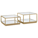 Renee 2-piece Square Occasional Set Rose Brass - Furniture Now (CA)
