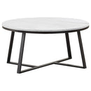 Hugo Round Coffee Table White and Matte Black - Furniture Now (CA)