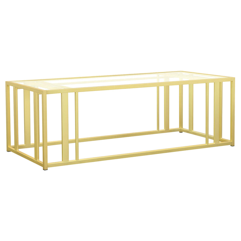 Adri Metal Frame Coffee Table Matte Brass - Furniture Now (CA)