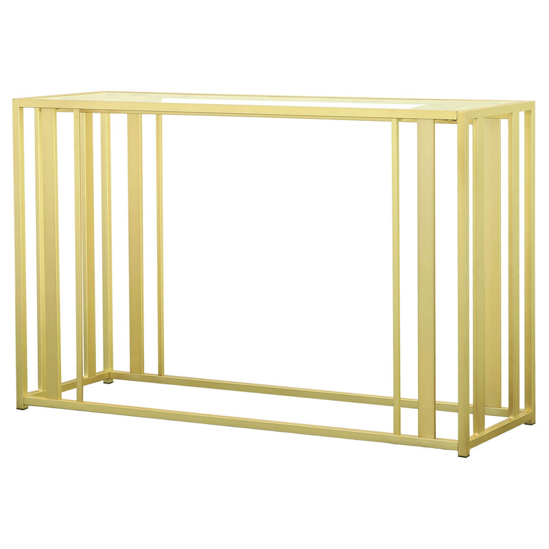 Adri Metal Frame Sofa Table Matte Brass - Furniture Now (CA)