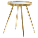 Kaelyn Round Mirror Top End Table Gold - Furniture Now (CA)