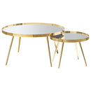 Kaelyn 2-piece Mirror Top Nesting Coffee Table Mirror and Gold - Furniture Now (CA)
