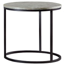 Lainey Faux Marble Round Top End Table Grey and Gunmetal - Furniture Now (CA)