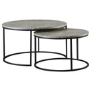 Lainey Round 2-piece Nesting Coffee Table Grey and Gunmetal - Furniture Now (CA)