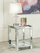 Valentina Square End Table with Glass Top Mirror - Furniture Now (CA)