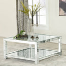 Valentina Rectangular Coffee Table with Glass Top Mirror - Furniture Now (CA)