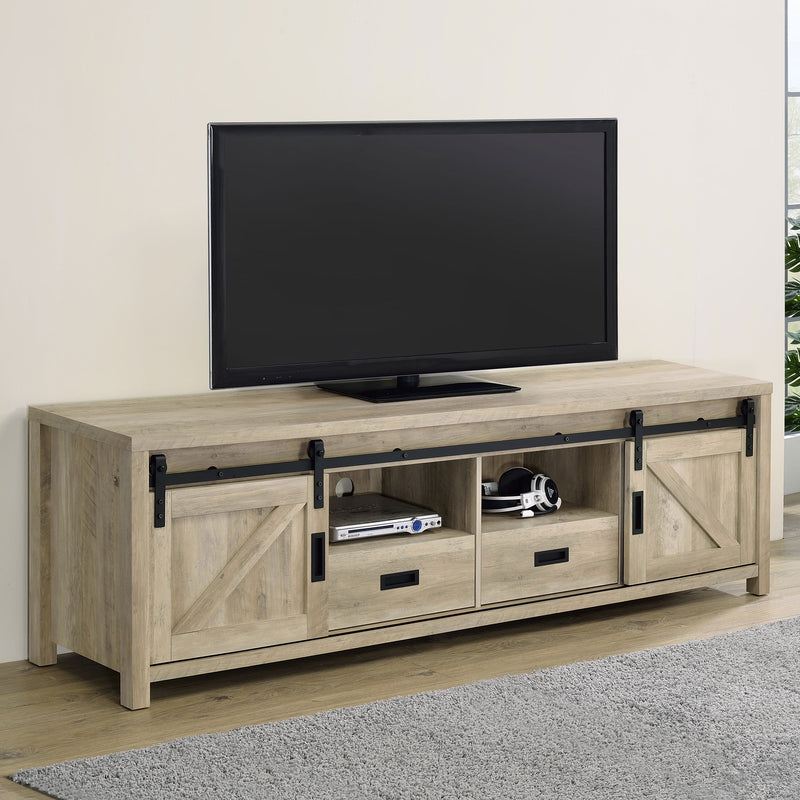 Madra Rectangular TV Console with 2 Sliding Doors - Furniture Now (CA)