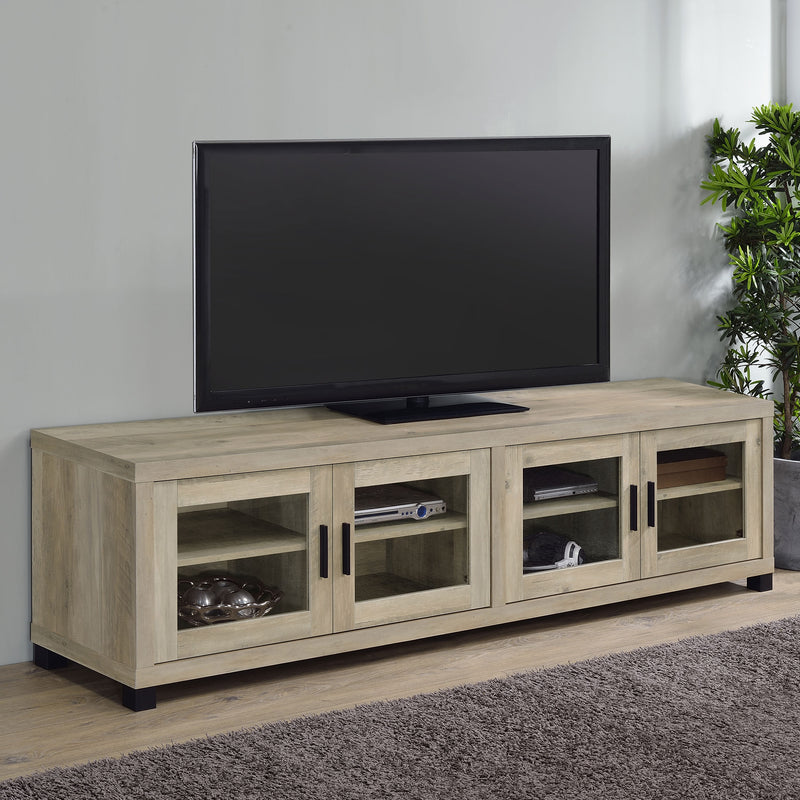 Sachin Rectangular TV Console with Glass Doors - Furniture Now (CA)