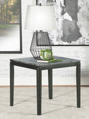 Mozzi Square End Table Faux Grey Marble and Black - Furniture Now (CA)