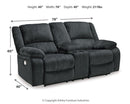 Draycoll Power Reclining Loveseat with Console - Furniture Now (CA)
