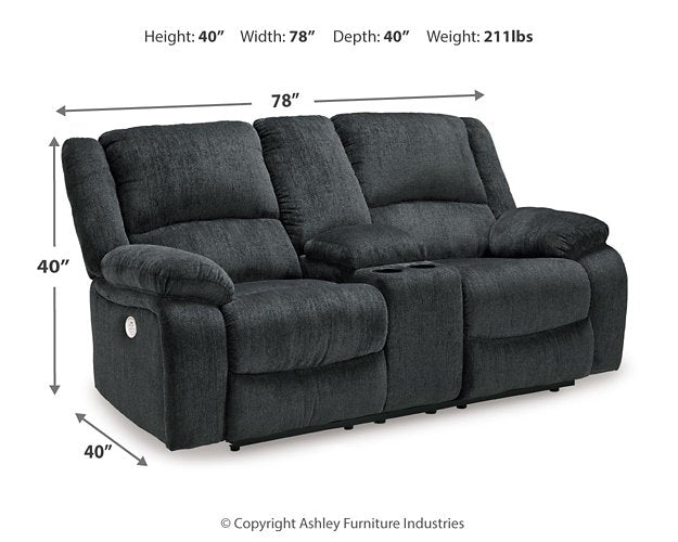 Draycoll Power Reclining Loveseat with Console - Furniture Now (CA)