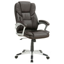 Kaffir Adjustable Height Office Chair Dark Brown and Silver - Furniture Now (CA)