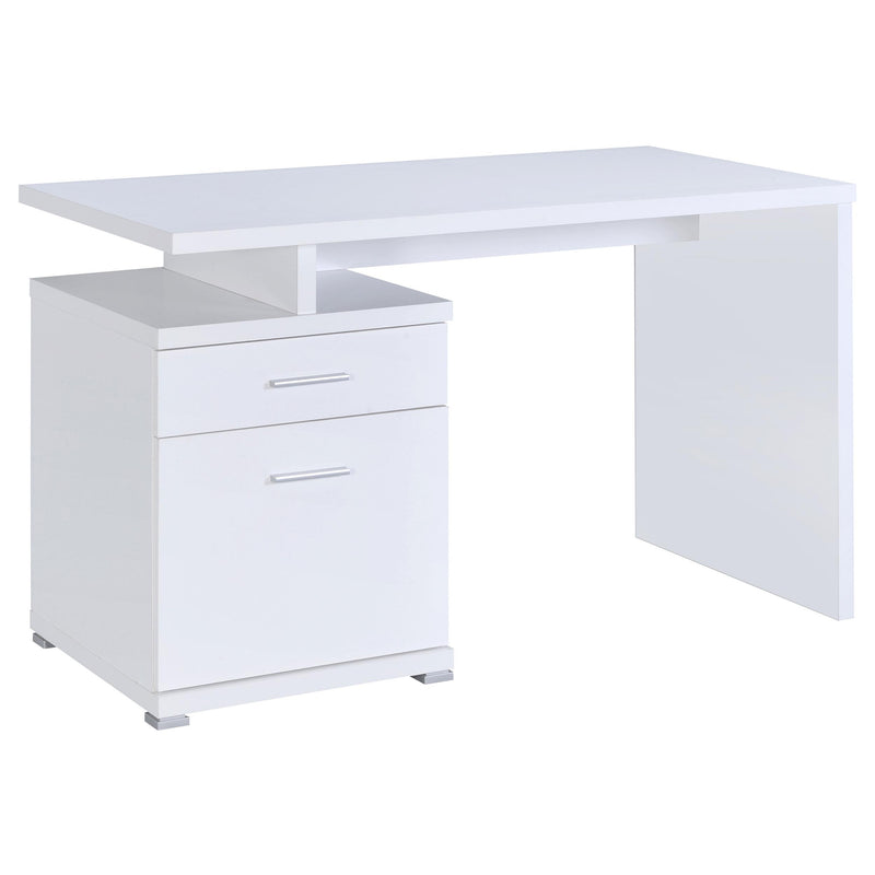 Irving 2-drawer Office Desk with Cabinet White - Furniture Now (CA)