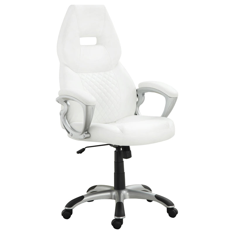 Bruce Adjustable Height Office Chair White and Silver - Furniture Now (CA)