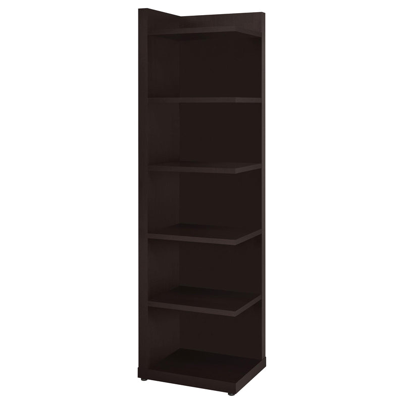 Pinckard 6-tier Corner Bookcase Cappuccino - Furniture Now (CA)