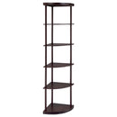 Bonwick 5-shelf Corner Bookshelf Cappuccino - Furniture Now (CA)