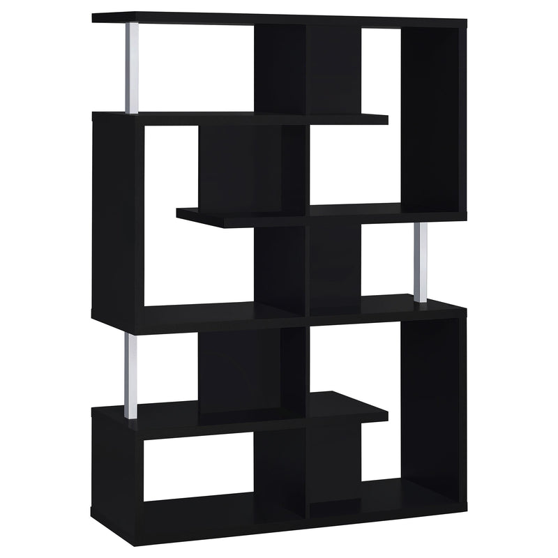 Hoover 5-tier Bookcase Black and Chrome - Furniture Now (CA)