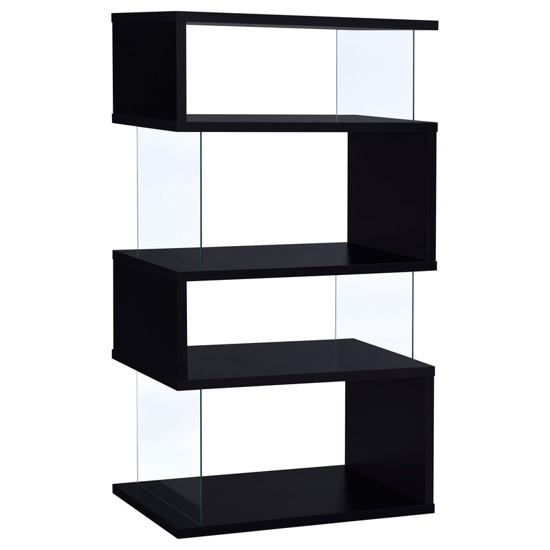 Emelle 4-tier Bookcase Black and Clear - Furniture Now (CA)