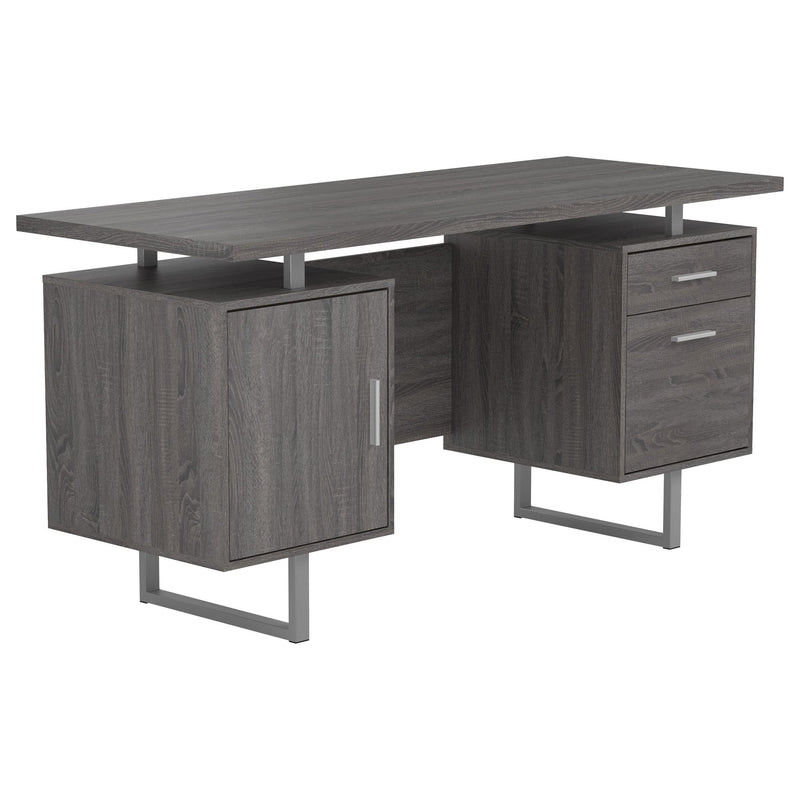Lawtey Floating Top Office Desk Weathered Grey - Furniture Now (CA)