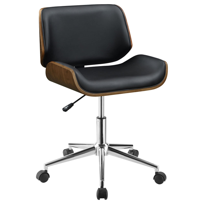 Addington Adjustable Height Office Chair Black and Chrome - Furniture Now (CA)