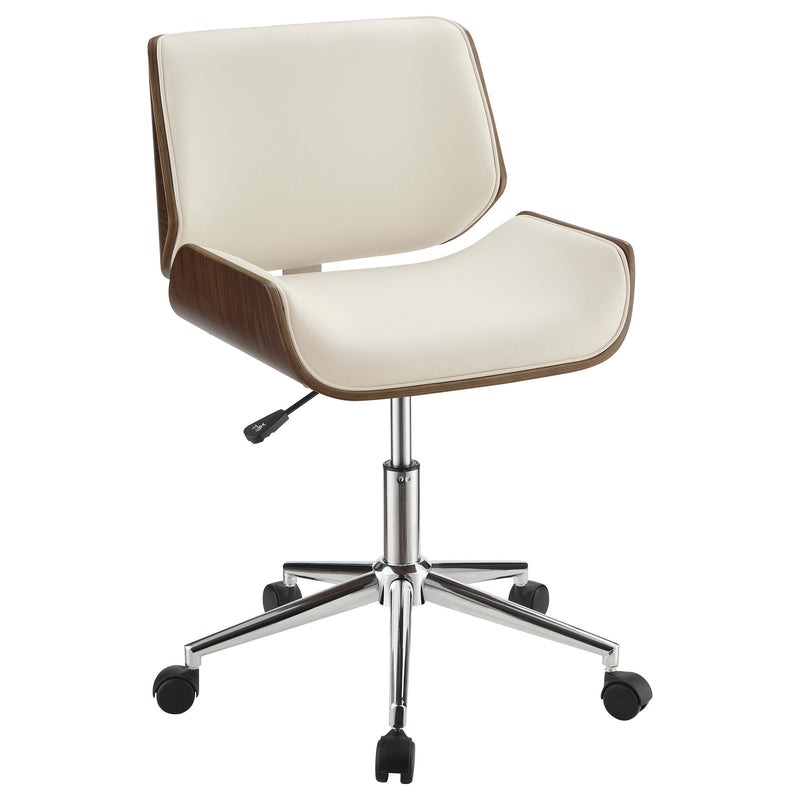Addington Adjustable Height Office Chair Ecru and Chrome - Furniture Now (CA)