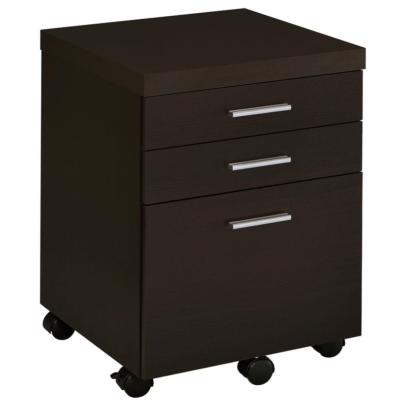 Skylar 3-drawer Mobile File Cabinet Cappuccino - Furniture Now (CA)
