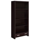 Skylar 5-shelf Bookcase with Storage Drawer Cappuccino - Furniture Now (CA)