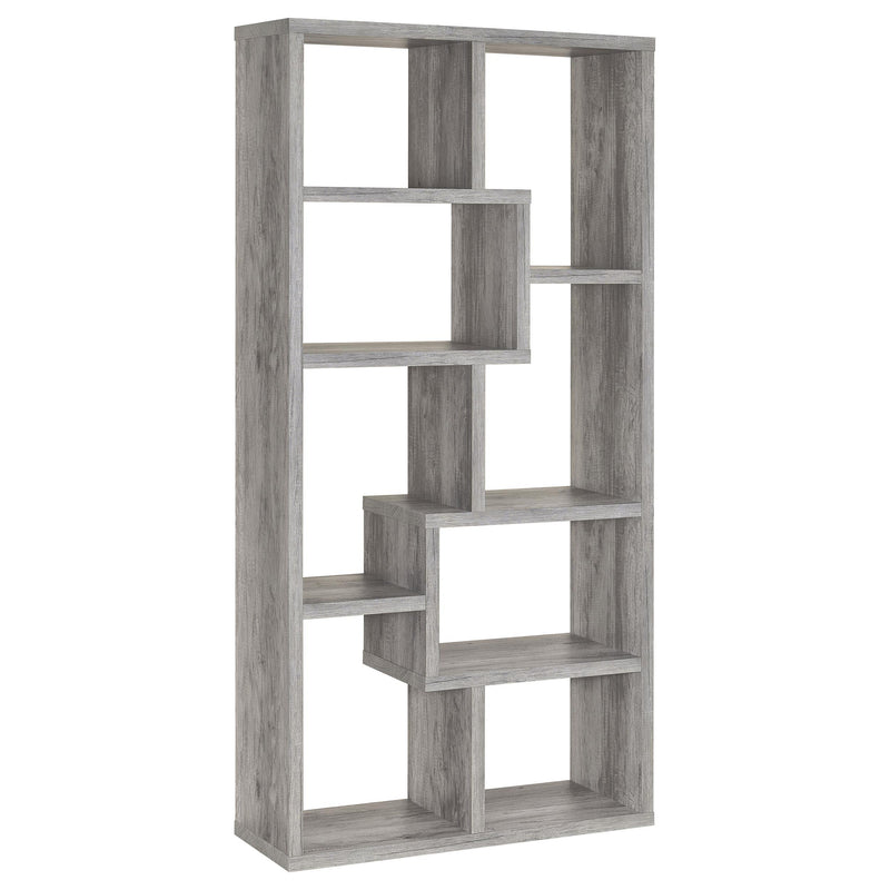 Theo 10-shelf Bookcase Grey Driftwood - Furniture Now (CA)
