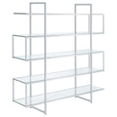 Elmer 5-shelf Bookcase Chrome and Clear - Furniture Now (CA)