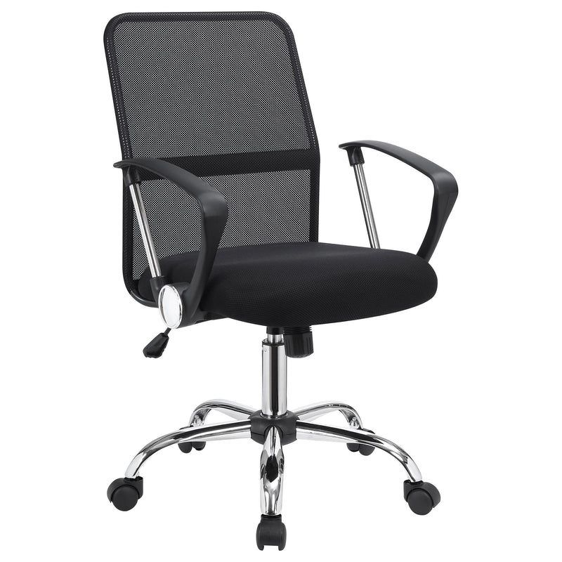 Gerta Office Chair with Mesh Backrest Black and Chrome - Furniture Now (CA)
