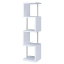 Baxter 4-shelf Bookcase White and Chrome - Furniture Now (CA)