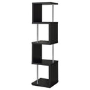 Baxter 4-shelf Bookcase Black and Chrome - Furniture Now (CA)