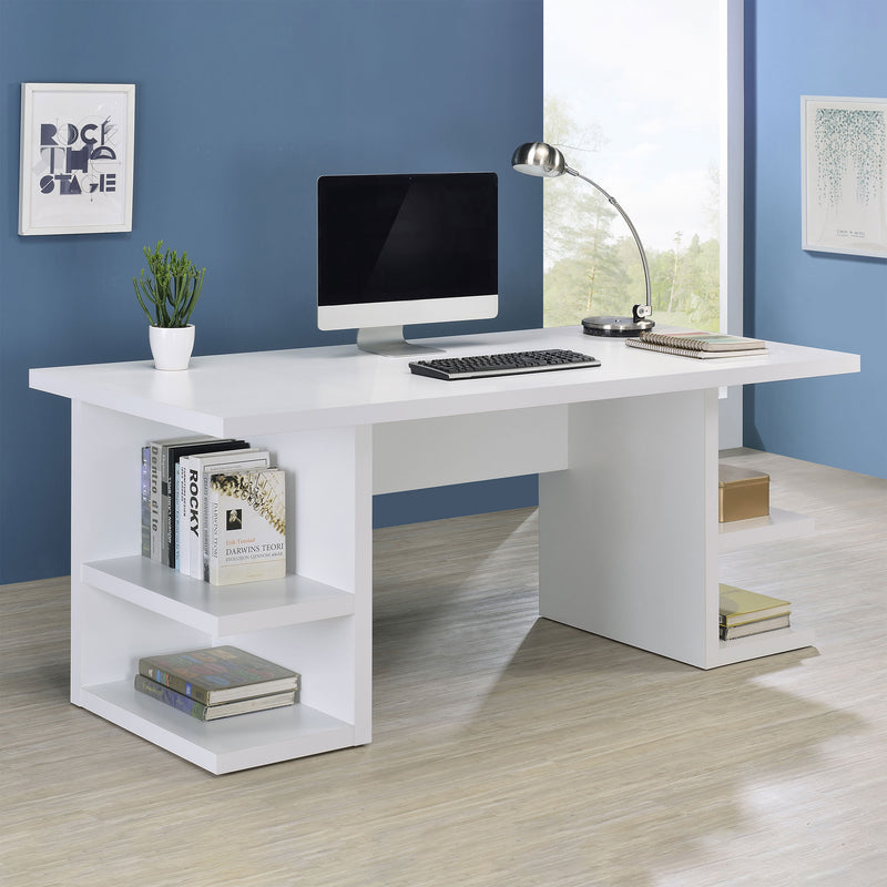 Alice Writing Desk White with Open Shelves - Furniture Now (CA)