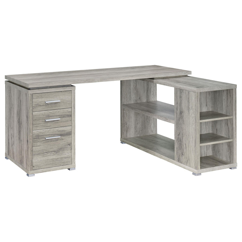 Yvette L-shape Office Desk Grey Driftwood - Furniture Now (CA)