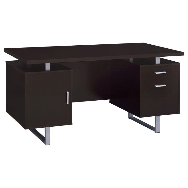Lawtey Rectangular Storage Office Desk Cappuccino - Furniture Now (CA)