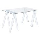 Amaturo Writing Desk with Glass Top Clear - Furniture Now (CA)