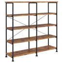 Analiese 4-shelf Open Bookcase Antique Nutmeg - Furniture Now (CA)
