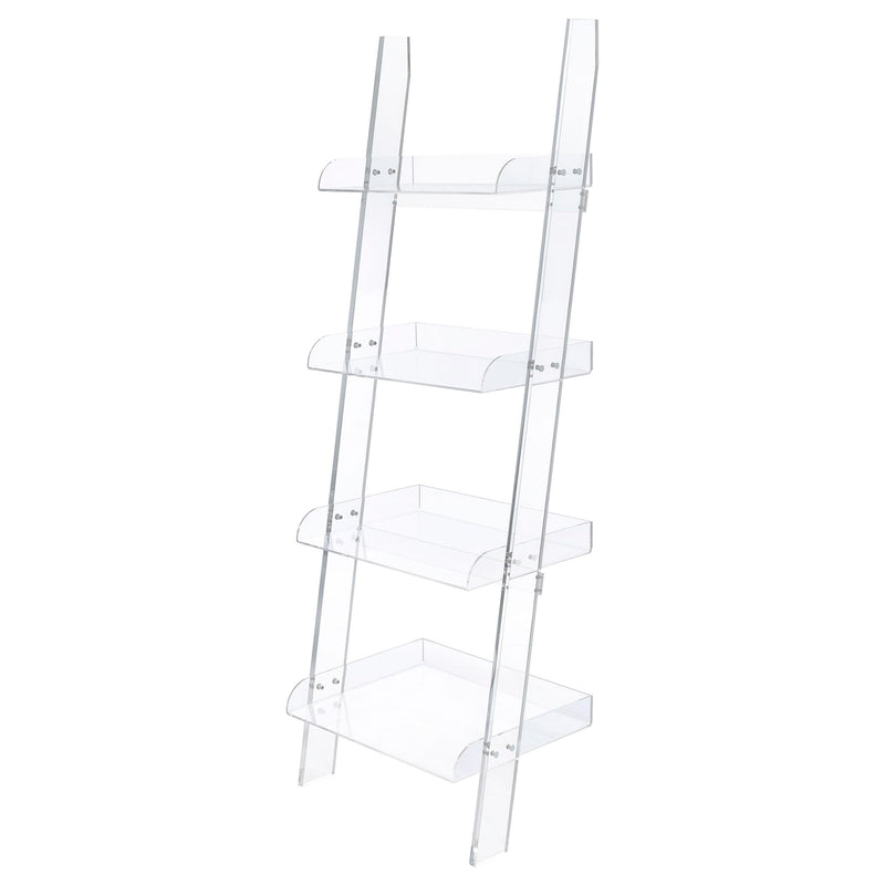 Amaturo 4-shelf Ladder Bookcase Clear - Furniture Now (CA)