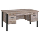 Samson 4-drawer Office Desk Weathered Oak - Furniture Now (CA)
