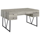 Analiese 4-drawer Writing Desk Grey Driftwood - Furniture Now (CA)