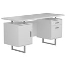 Lawtey Floating Top Office Desk White Gloss - Furniture Now (CA)