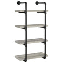 Elmcrest 24-inch Wall Shelf Black and Grey Driftwood - Furniture Now (CA)