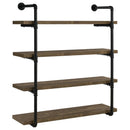 Elmcrest 40-inch Wall Shelf Black and Rustic Oak - Furniture Now (CA)