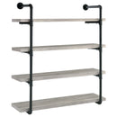 Elmcrest 40-inch Wall Shelf Black and Grey Driftwood - Furniture Now (CA)
