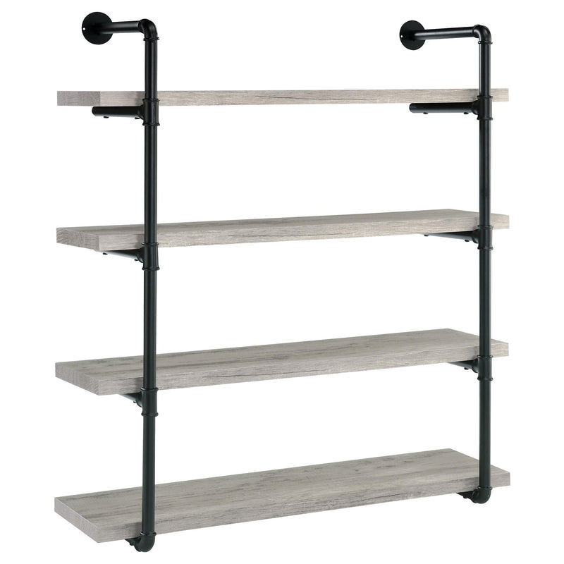 Elmcrest 40-inch Wall Shelf Black and Grey Driftwood - Furniture Now (CA)