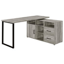 Hertford L-shape Office Desk with Storage Grey Driftwood - Furniture Now (CA)